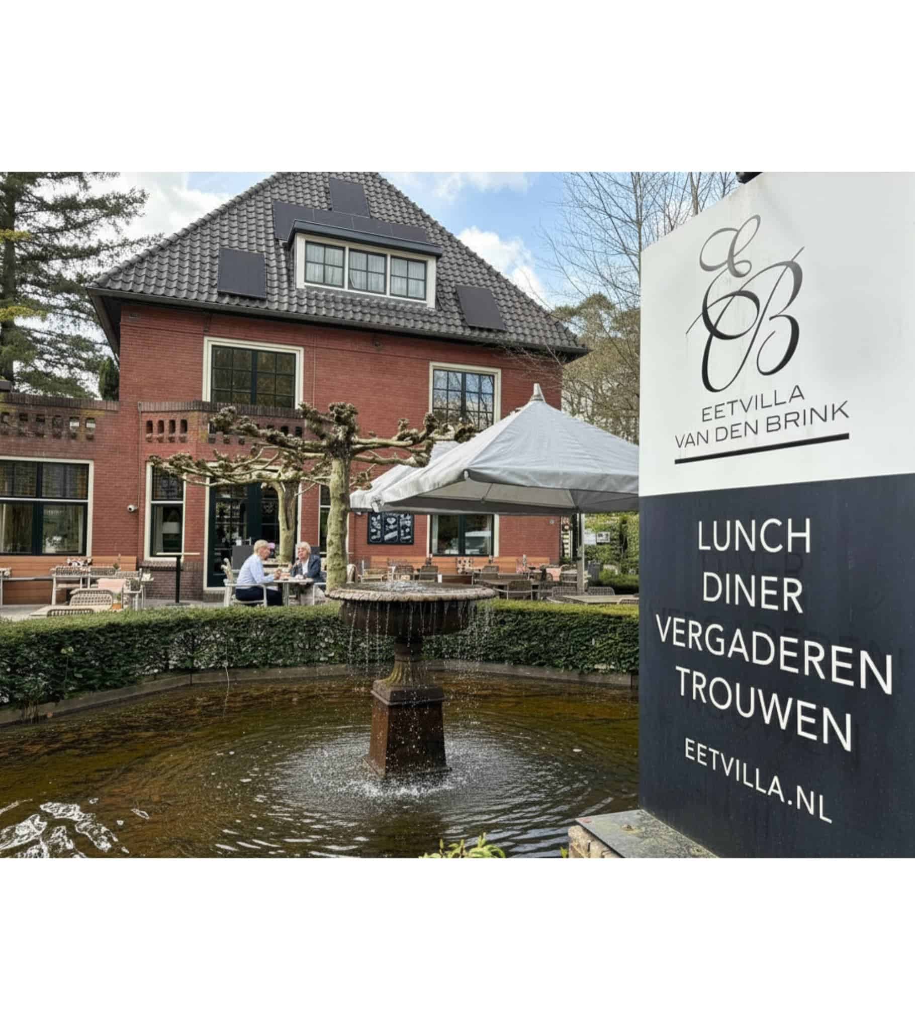brasserie-de-eetvilla-soest-terras-restaurant-lunch-diner-vergaderen LR Brasserie De Eetvilla in Soest met sfeervol terras en fontein, ideale locatie voor lunch, diner en vergaderen.